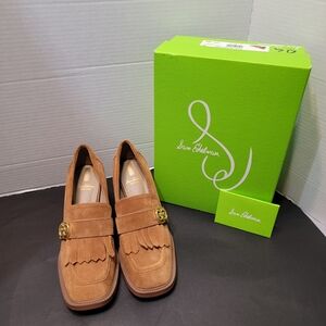 Sam Edelman Brown Loafers with Moccasin Design and Chunky Heel